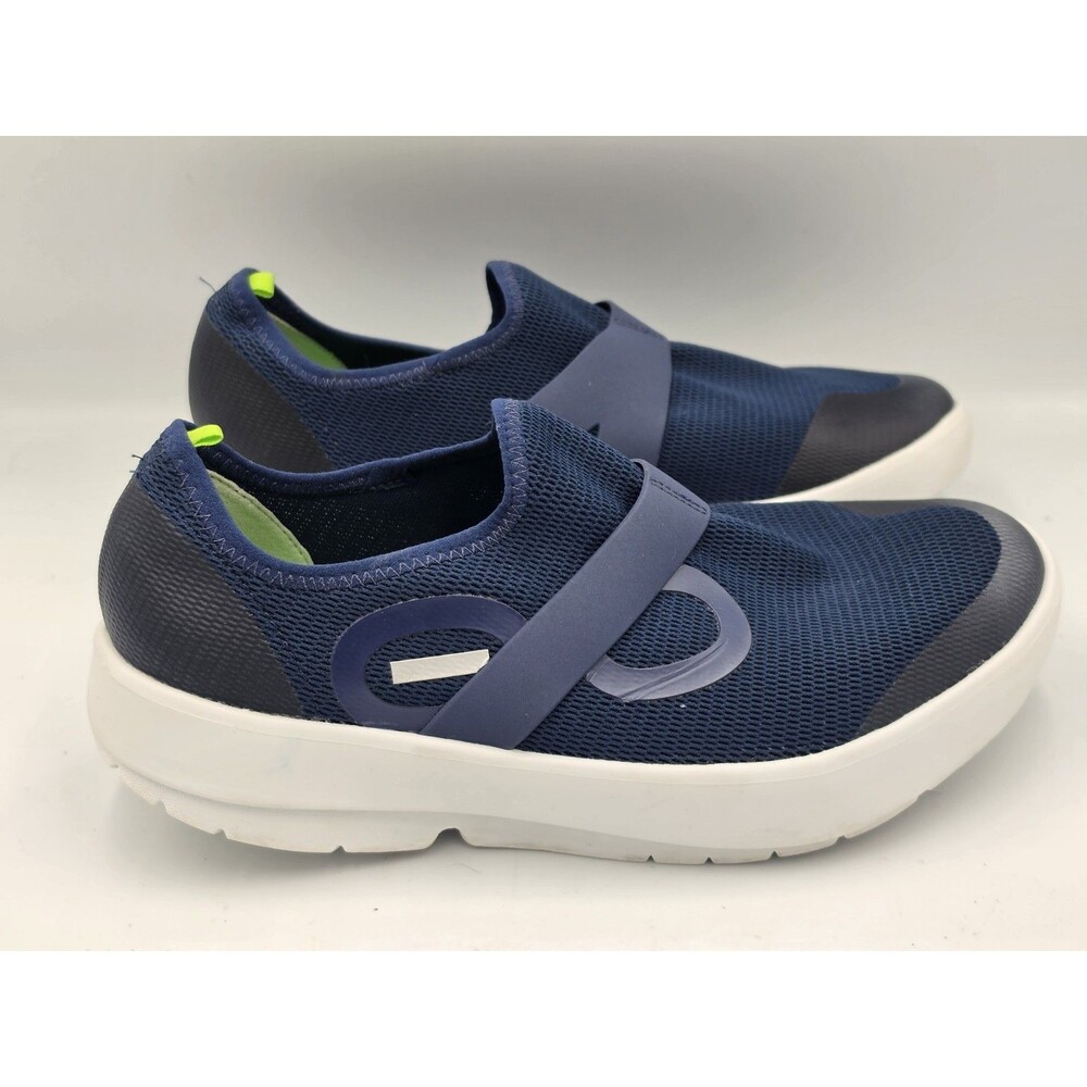 OOFOS OOmg EeZee Low Mens Size 10 Navy Blue Walking Slip On Recovery Shoes